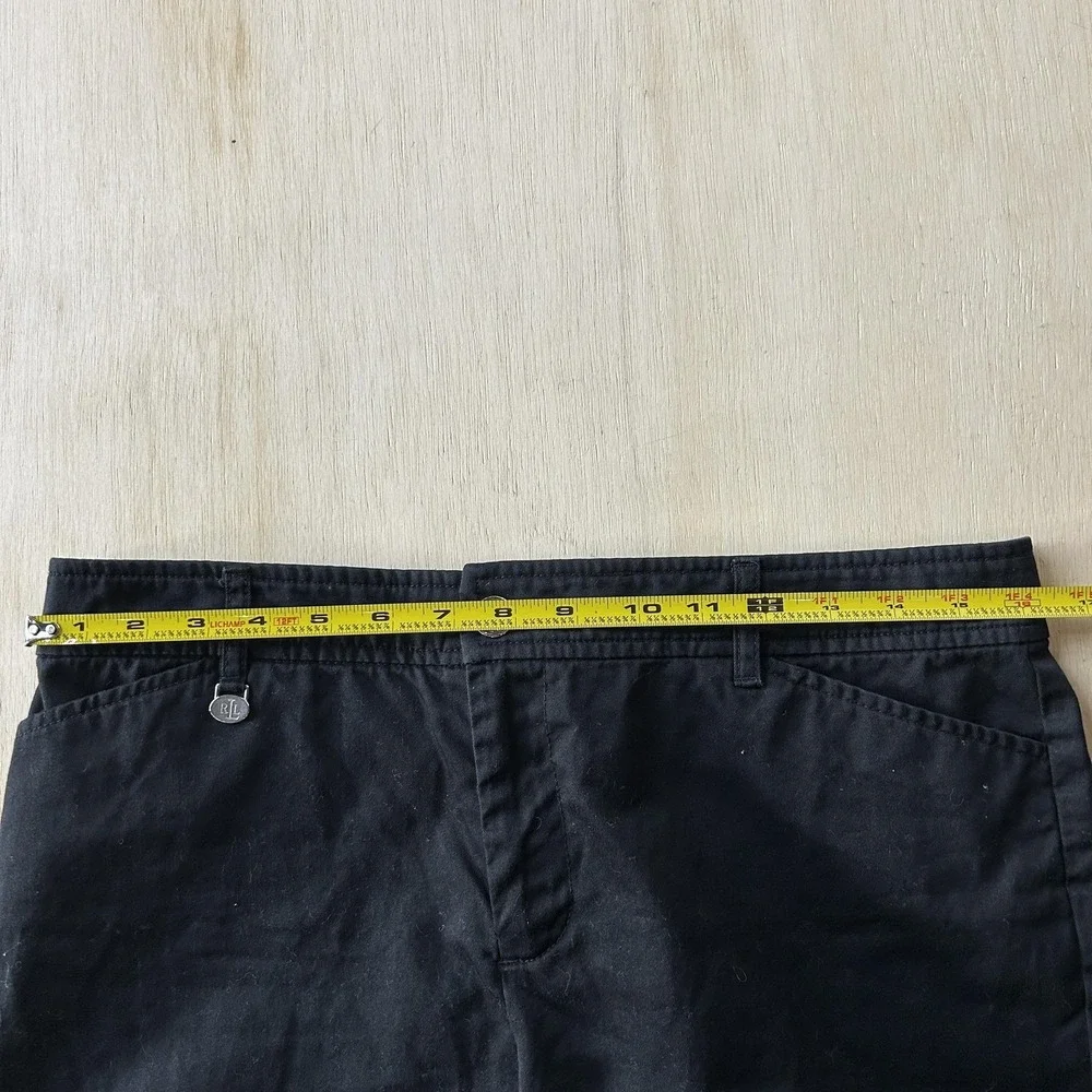 Lauren Ralph Lauren Chino Shorts Womens 6 Black Twill Classic Casual Pockets